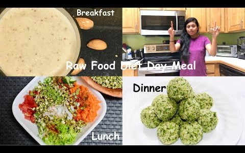 Raw Food Diet Day Meal~ Almond Fig Shake, Sprouted Beans,  Broccoli Cashew Balls