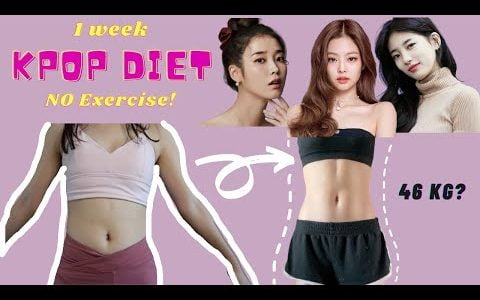I TRIED A KPOP DIET FOR A WEEK| IU, SUZY, JENNIE & MORE| How to lose weight fast without exercise |